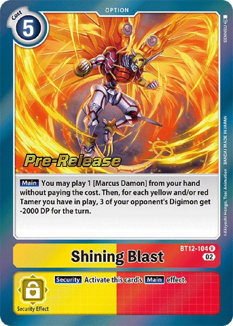 Image for Shining Blast (BT12-104 R) (BT12_PR) - Digimon Card Game