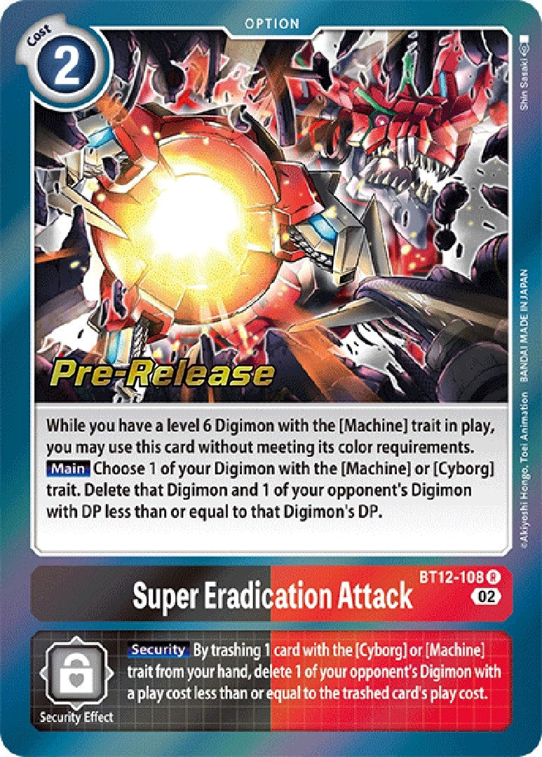 Image for Super Eradication Attack (BT12-108 R) (BT12_PR) - Digimon Card Game