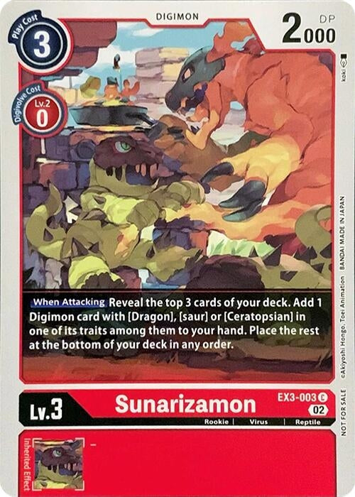 Image for Sunarizamon (EX3-003 C) (RPC) - Digimon Card Game