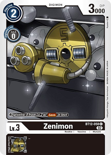 Image for Zenimon (BT12-058 C) (BT12) - Digimon Card Game