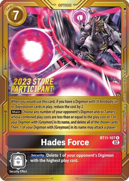 Image for Hades Force (2023 Store Participant) (BT11-107 R) (BT11) - Digimon Card Game