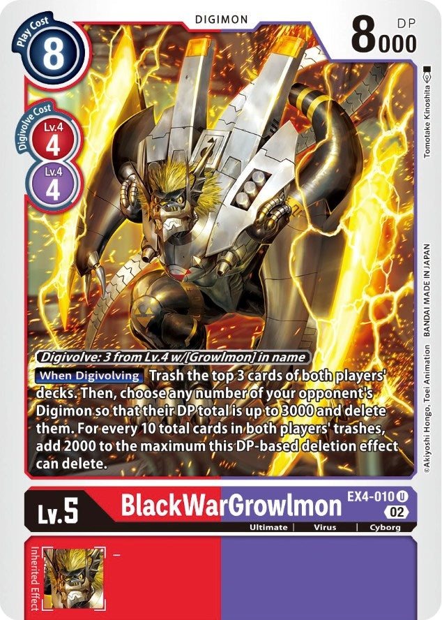 Image for BlackWarGrowlmon (EX4-010 U) (EX04) - Digimon Card Game