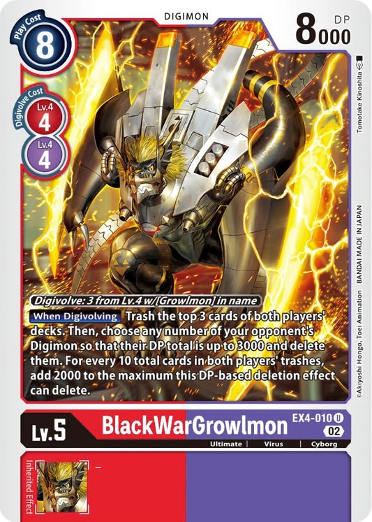 Image for BlackWarGrowlmon (EX4-010 U) (EX04) - Digimon Card Game