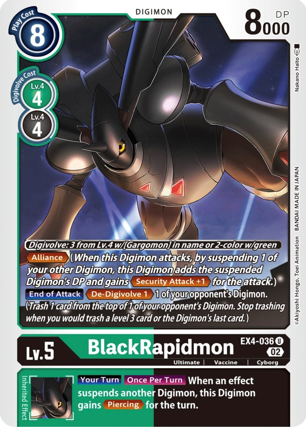 Image for BlackRapidmon (EX4-036 U) (EX04) - Digimon Card Game