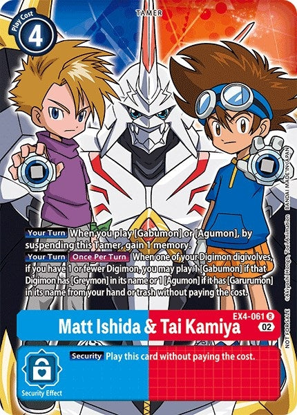 Image for Matt Ishida & Tai Kamiya (Alternate Art) (EX4-061 R) (EX04) - Digimon Card Game