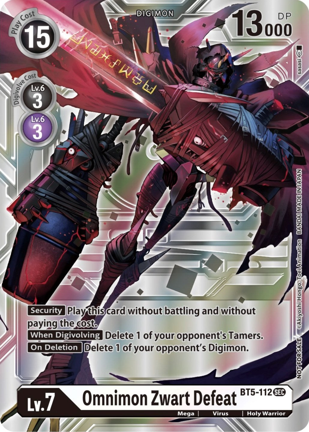 Image for Omnimon Zwart Defeat (Silver Alternate Art) (BT5-112 SEC) (EX04) - Digimon Card Game