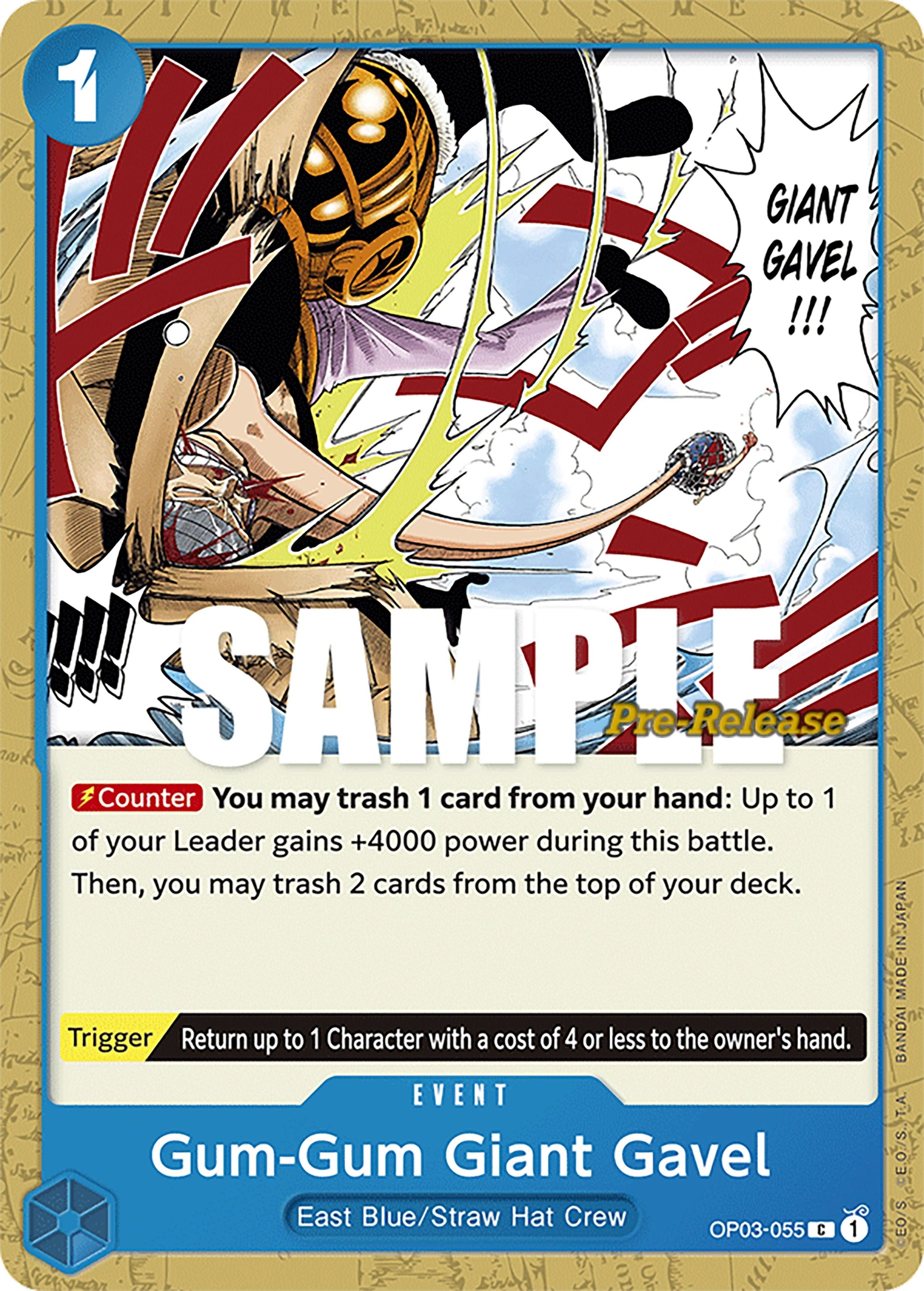 Image for Gum-Gum Giant Gavel (OP03-055) (OP03 PRE) - One Piece Card Game