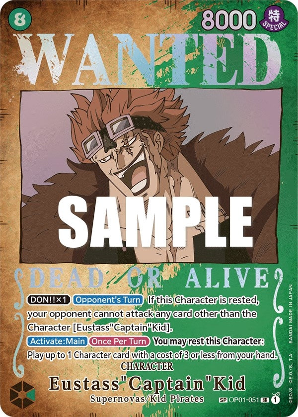 Image for Eustass"Captain"Kid (Wanted Poster) (OP01-051) (OP03) - One Piece Card Game