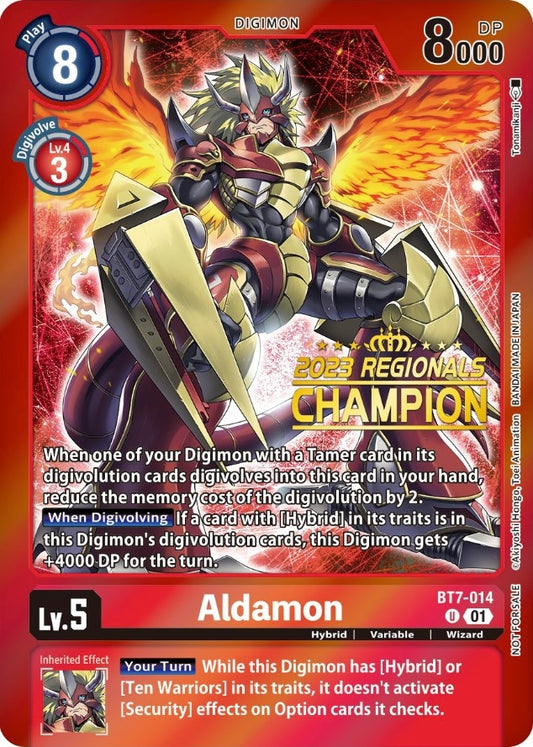 Image for Aldamon (2023 Regionals Champion) (BT7-014 U) (BT07) - Digimon Card Game