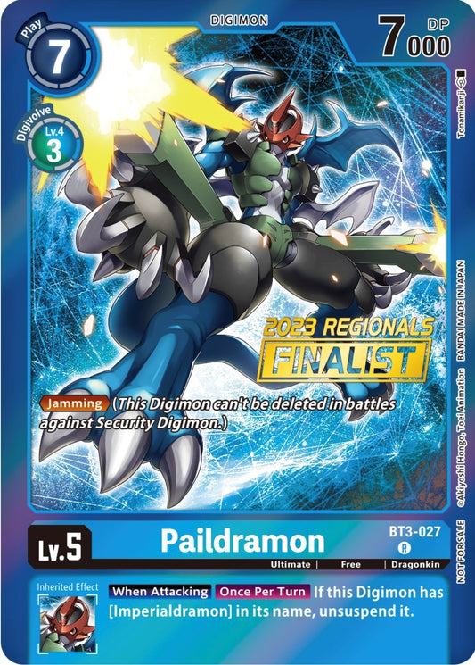 Image for Paildramon (2023 Regionals Finalist) (BT3-027 R) (BT01-03B) - Digimon Card Game