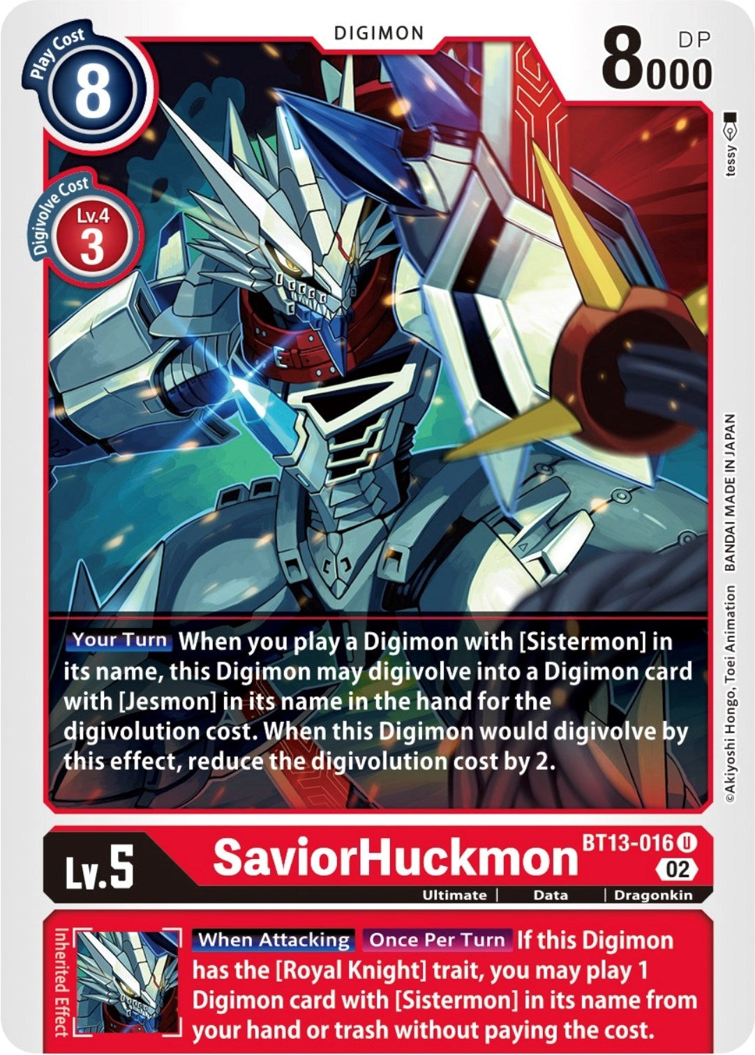 Image for SaviorHuckmon (BT13-016 U) (BT13) - Digimon Card Game