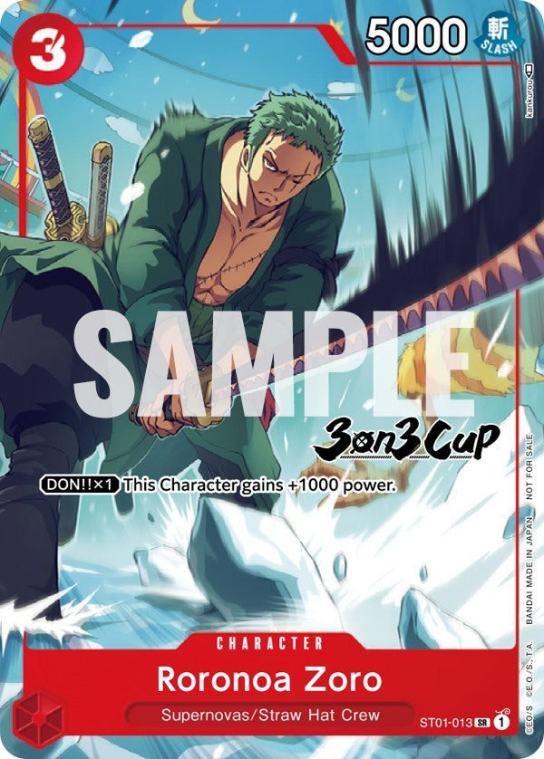 Image for Roronoa Zoro (3-on-3 Cup) [Participant] (ST01-013) (OP-PR) - One Piece Card Game