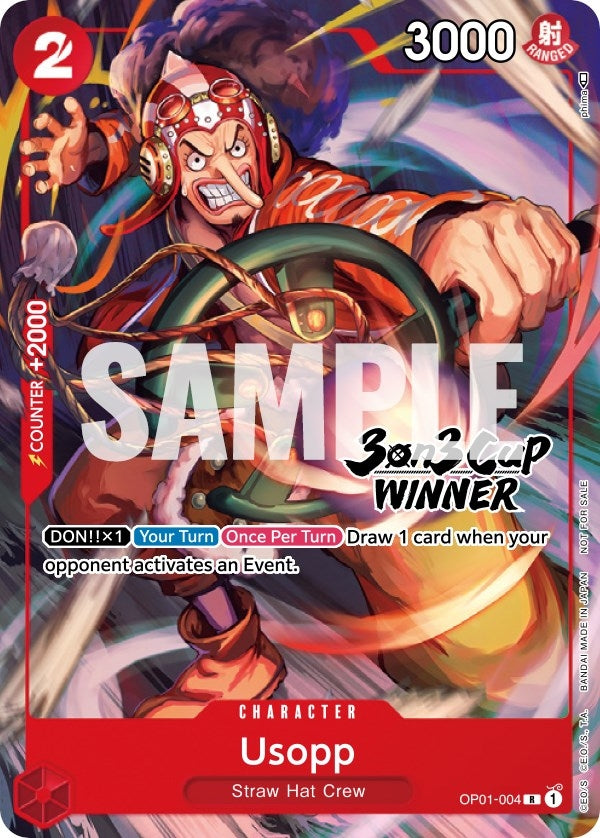 Image for Usopp (3-on-3 Cup) [Winner] (OP01-004) (OP-PR) - One Piece Card Game