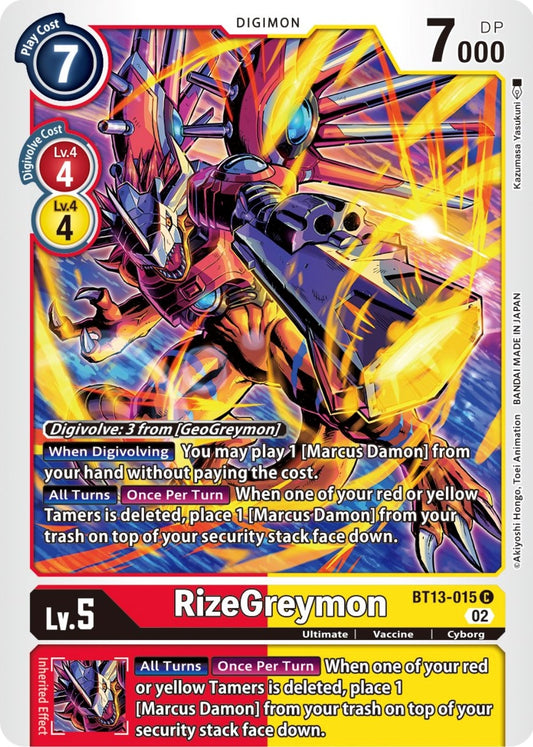 Image for RizeGreymon (BT13-015 C) (BT13) - Digimon Card Game