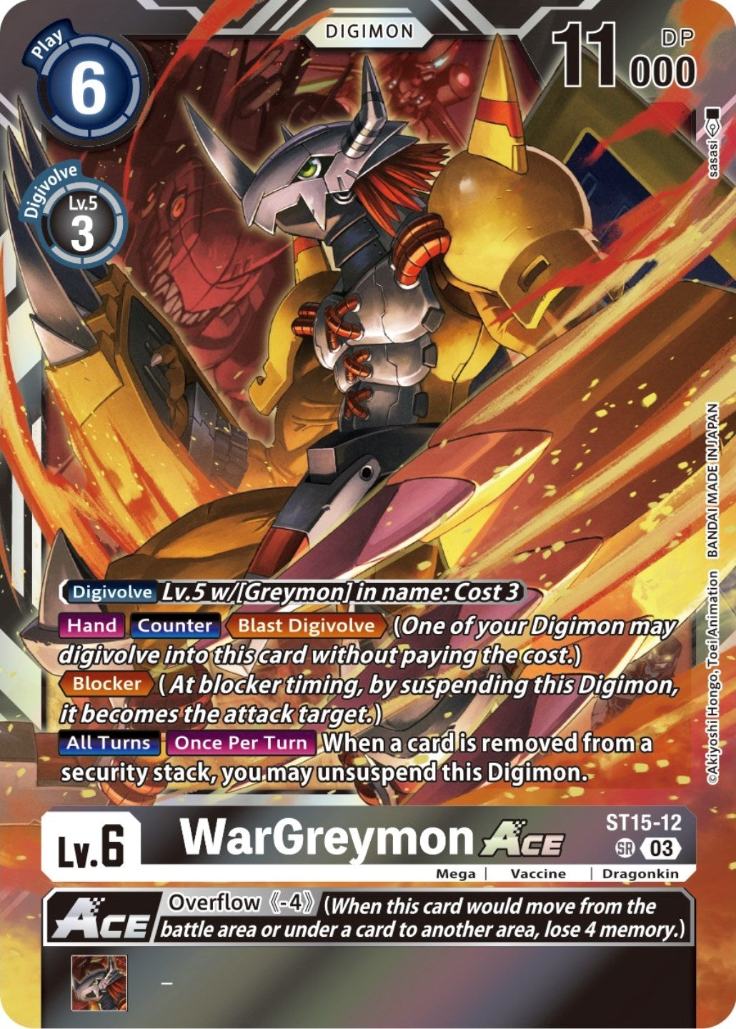 Image for WarGreymon ACE (Box Topper) (ST15-12) (BT13) - Digimon Card Game