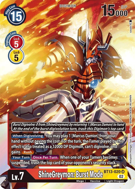 Image for ShineGreymon: Burst Mode (BT13-020 SR) (BT13) - Digimon Card Game