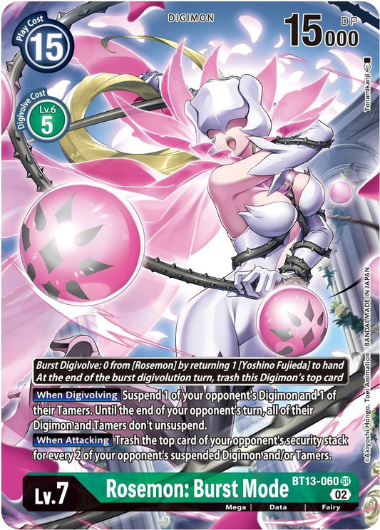 Image for Rosemon: Burst Mode (Alternate Art) (BT13-060 SR) (BT13) - Digimon Card Game
