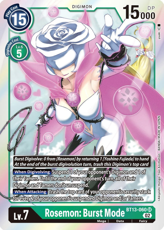 Image for Rosemon: Burst Mode (BT13-060 SR) (BT13) - Digimon Card Game