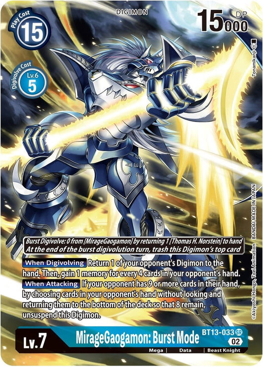 Image for MirageGaogamon: Burst Mode (Alternate Art) (BT13-033 SR) (BT13) - Digimon Card Game