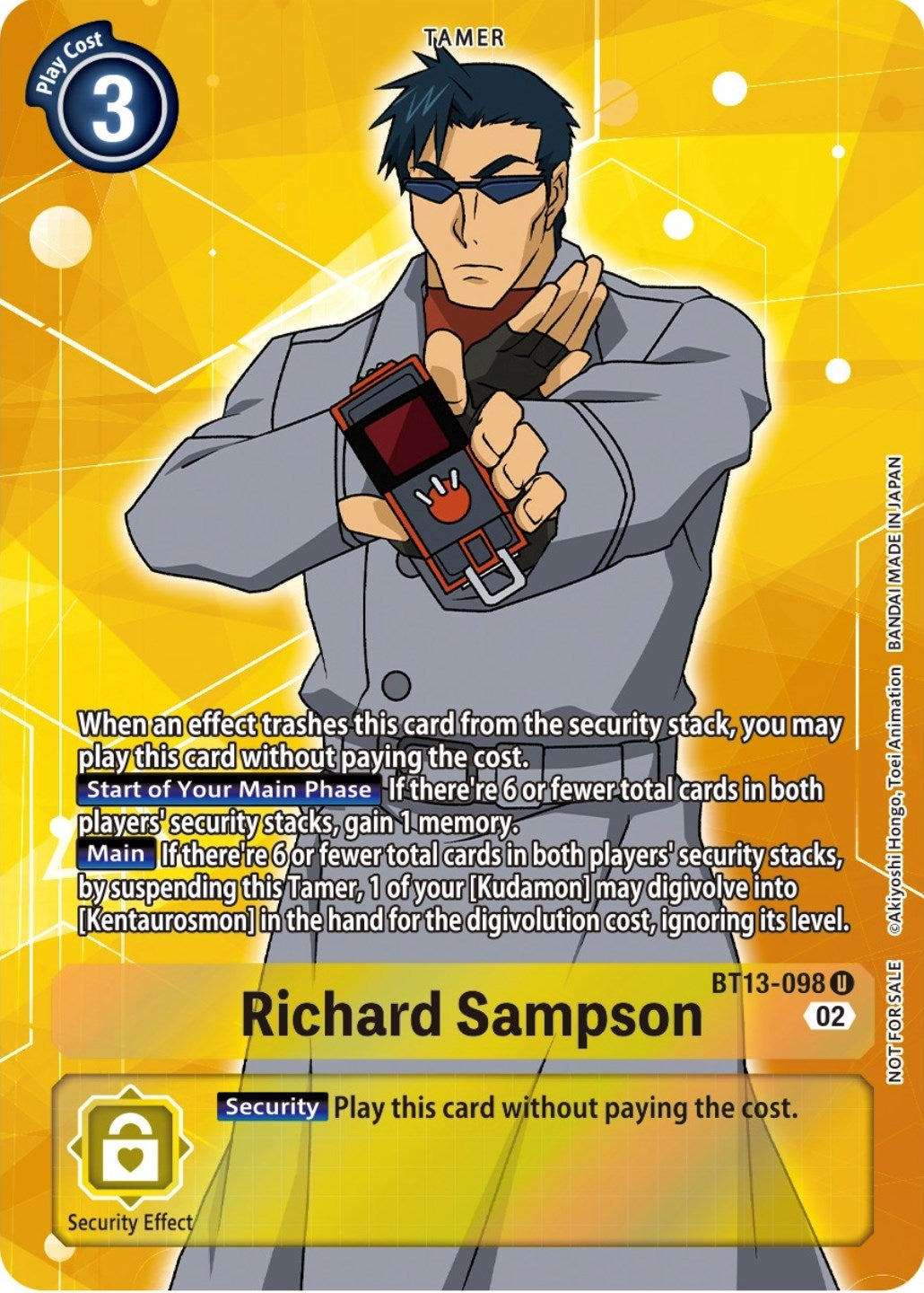 Image for Richard Sampson (Box Topper) (BT13-098 U) (BT13) - Digimon Card Game