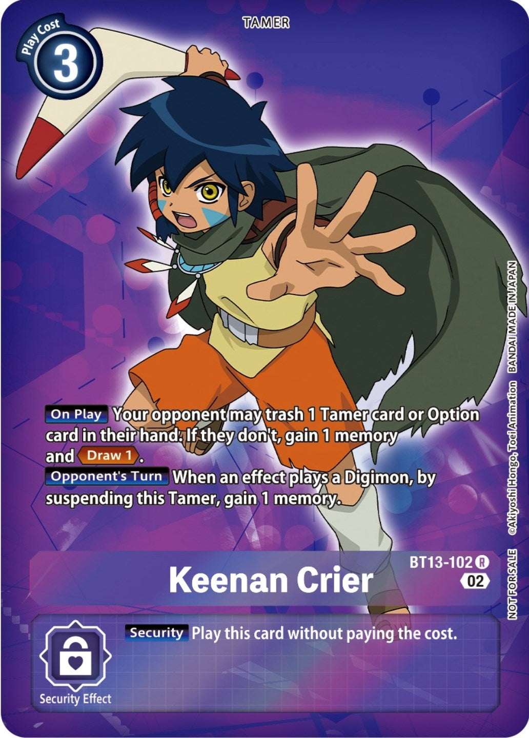 Image for Keenan Crier (Box Topper) (BT13-102 R) (BT13) - Digimon Card Game