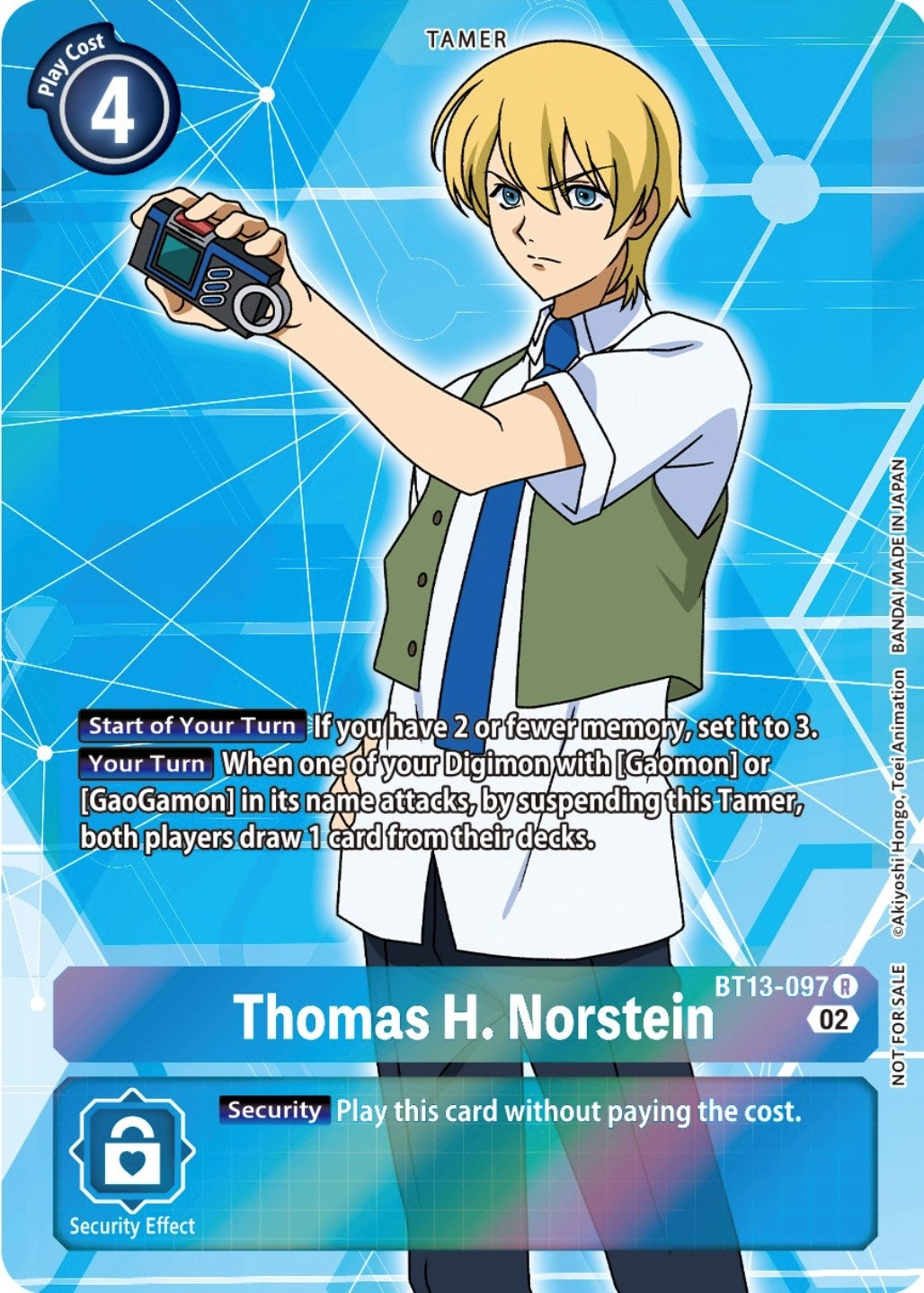 Image for Thomas H. Norstein (Box Topper) (BT13-097 R) (BT13) - Digimon Card Game