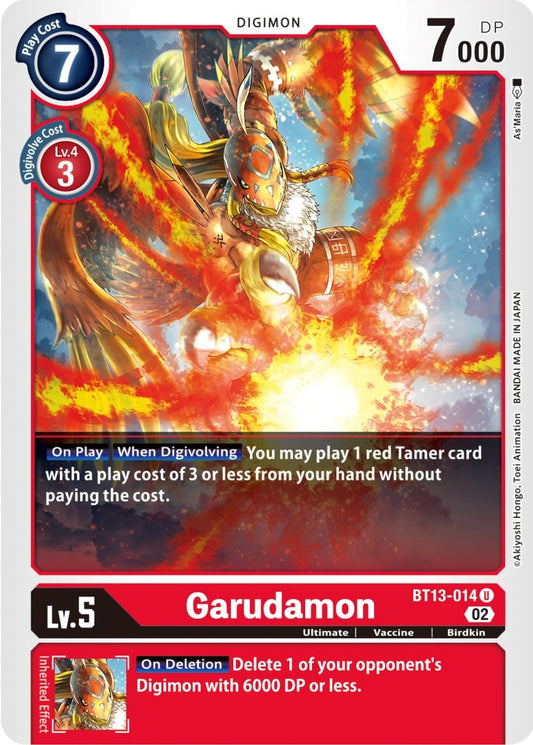 Image for Garudamon (BT13-014 U) (BT13) - Digimon Card Game