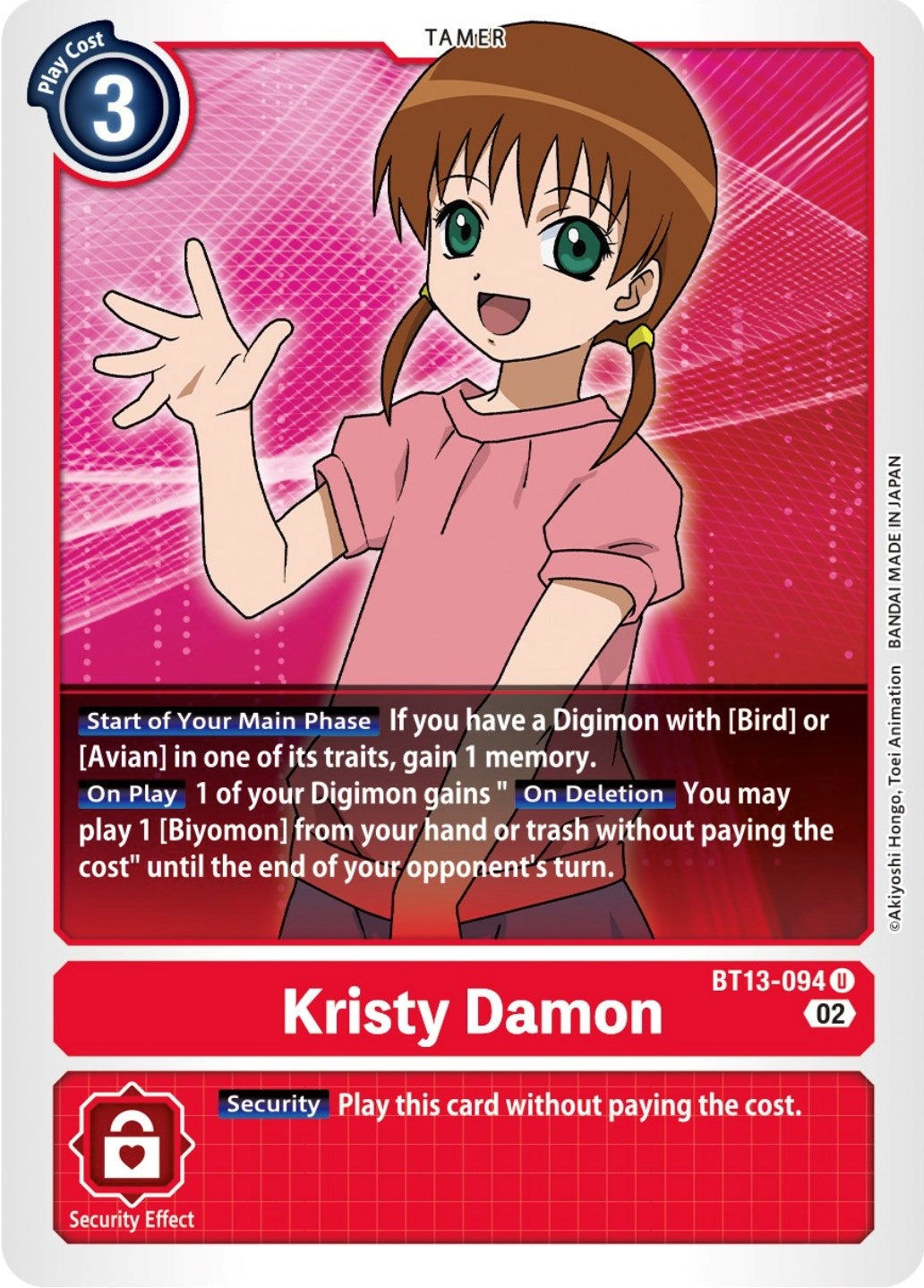 Image for Kristy Damon (BT13-094 U) (BT13) - Digimon Card Game