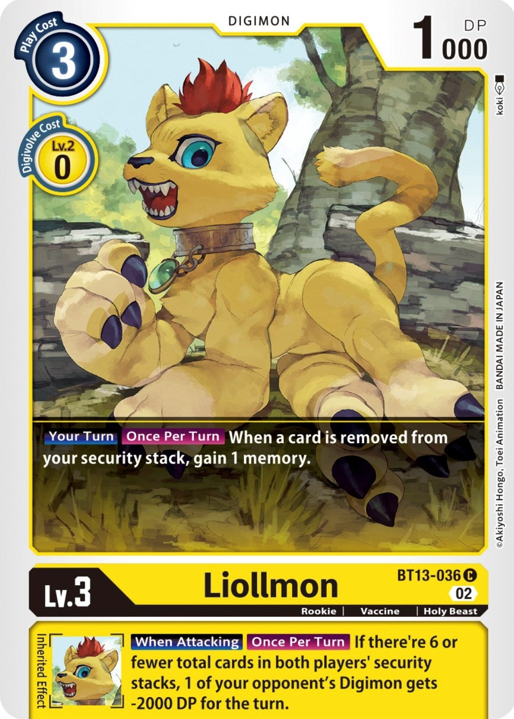 Image for Liollmon (BT13-036 C) (BT13) - Digimon Card Game