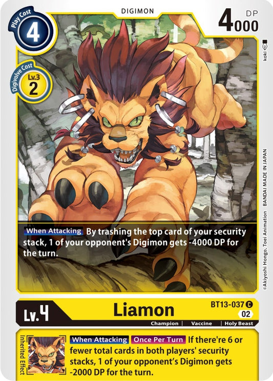 Image for Liamon (BT13-037 C) (BT13) - Digimon Card Game