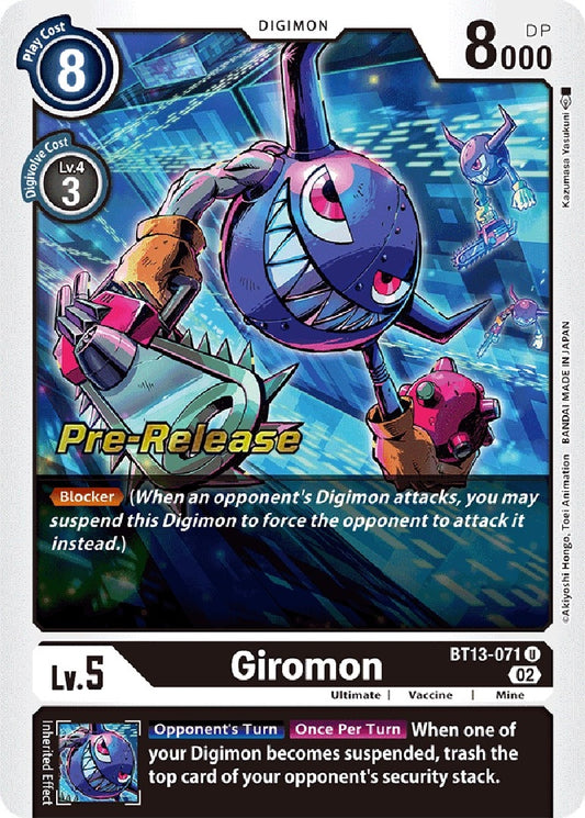 Image for Giromon (BT13-071 U) (BT13_PR) - Digimon Card Game