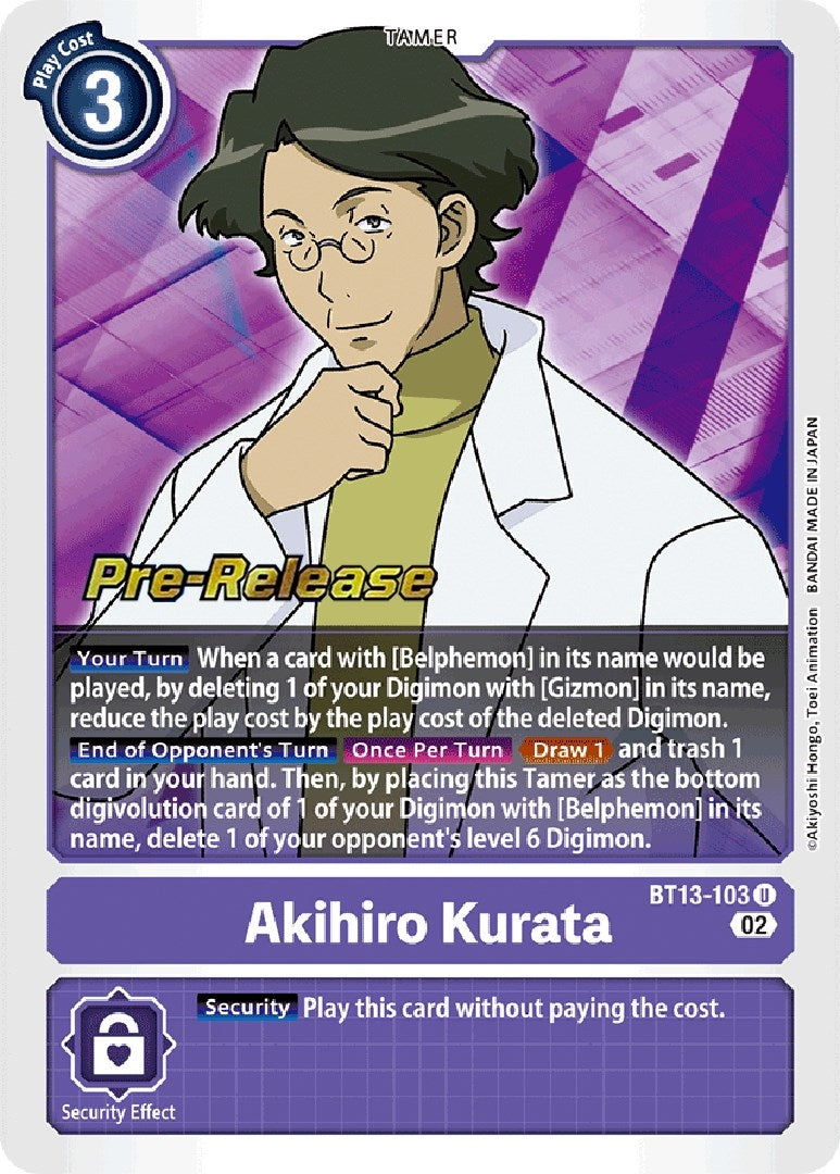 Image for Akihiro Kurata (BT13-103 U) (BT13_PR) - Digimon Card Game
