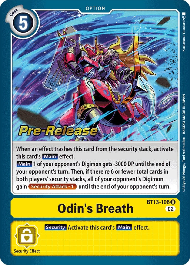 Image for Odin's Breath (BT13-106 U) (BT13_PR) - Digimon Card Game