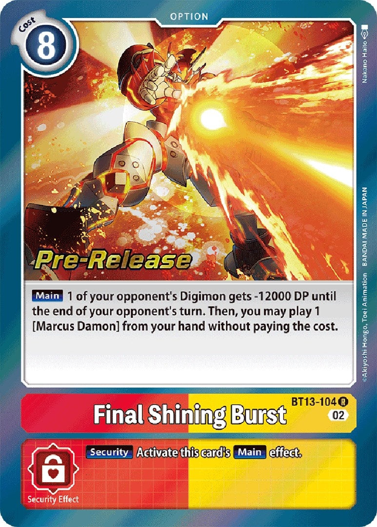 Image for Final Shining Burst (BT13-104 R) (BT13_PR) - Digimon Card Game