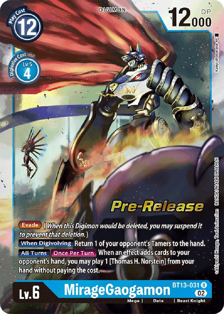 Image for MirageGaogamon (BT13-031 R) (BT13_PR) - Digimon Card Game