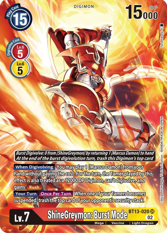 Image for ShineGreymon: Burst Mode (Alternate Art) (BT13-020 SR) (BT13) - Digimon Card Game