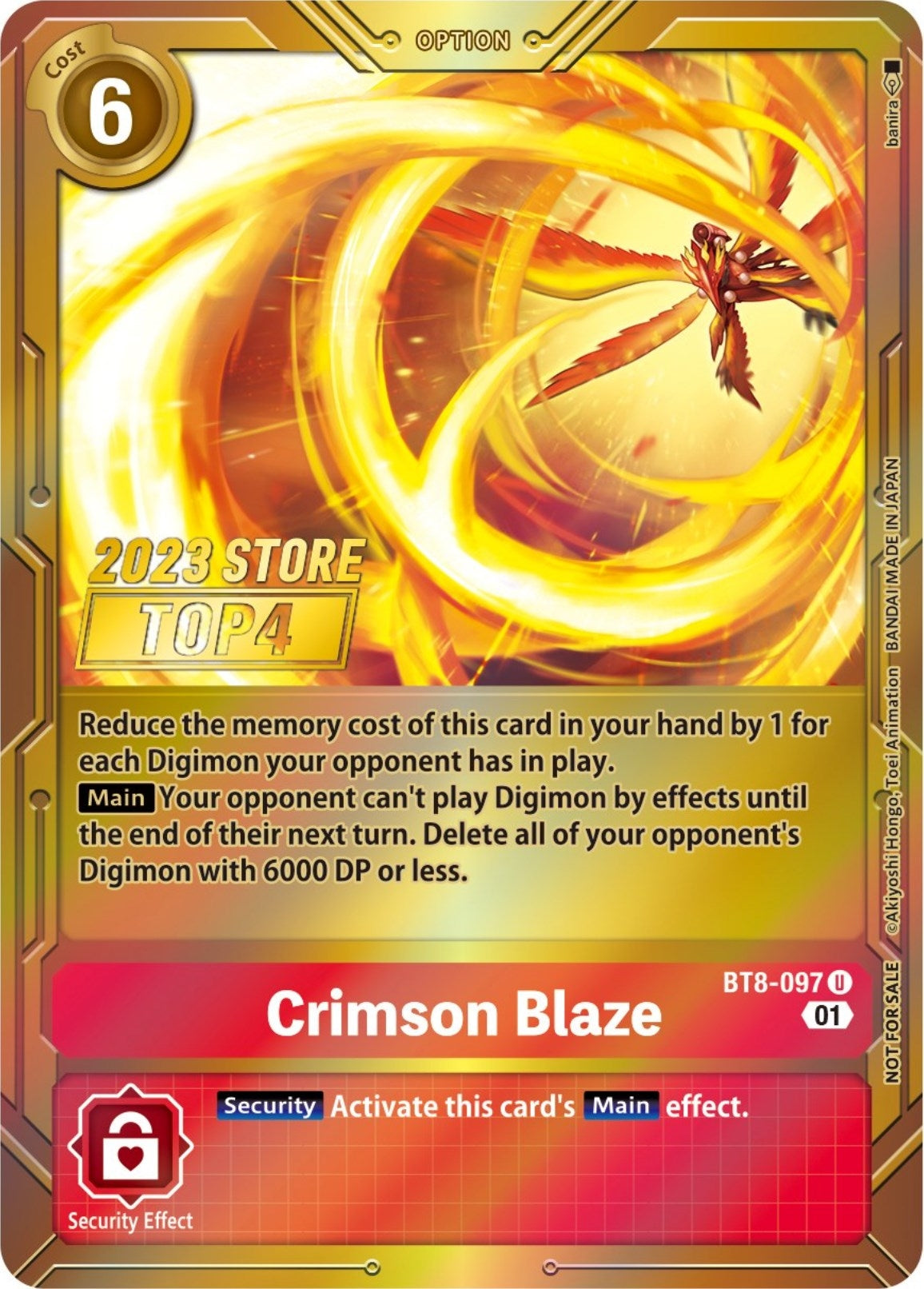 Image for Crimson Blaze (2023 Store Top 4) (BT8-097 U) (BT08) - Digimon Card Game