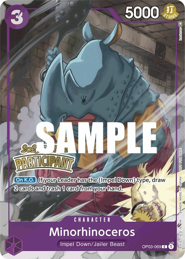 Image for Minorhinoceros (Offline Regional 2023) [Participant] (OP03-069) (OP-PR) - One Piece Card Game