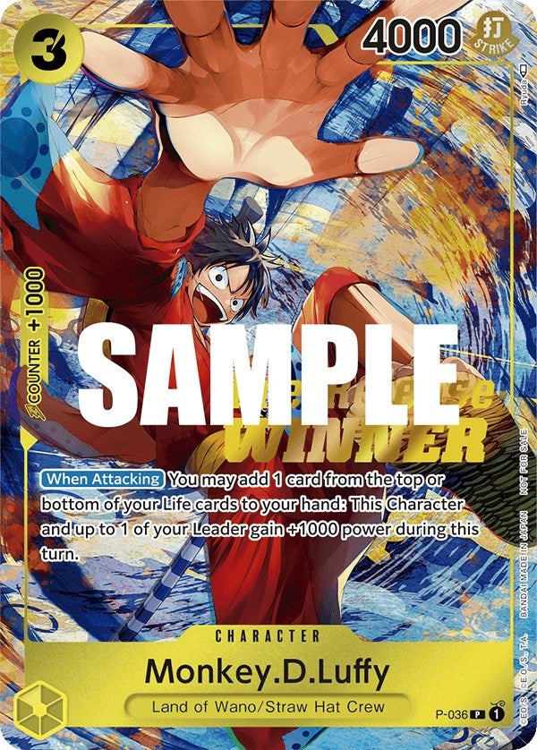 Image for Monkey.D.Luffy (Pre-Release Tournament) (Winner) (P-036) (OP-PR) - One Piece Card Game