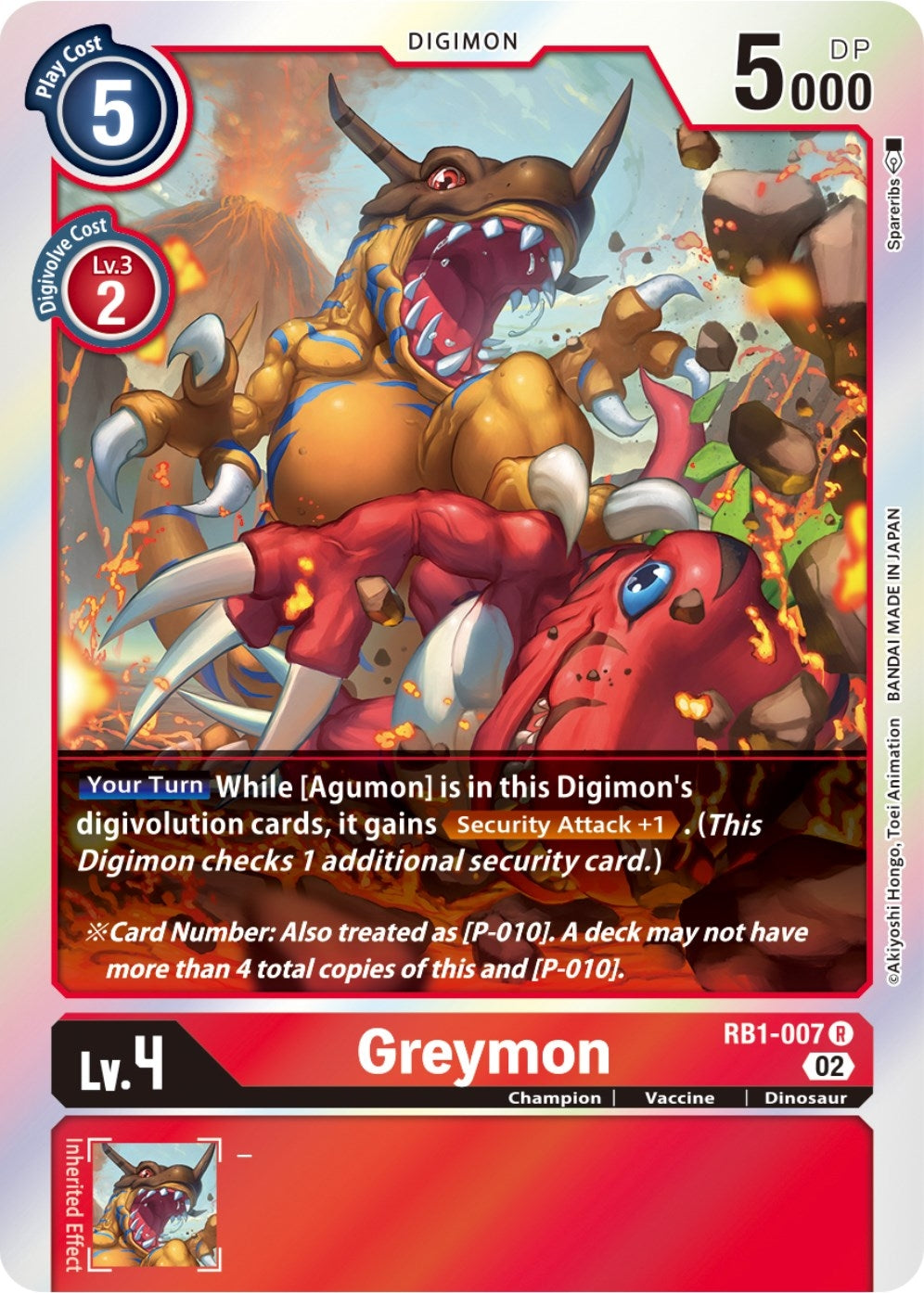 Image for Greymon (RB1-007 R) (RB-01) - Digimon Card Game