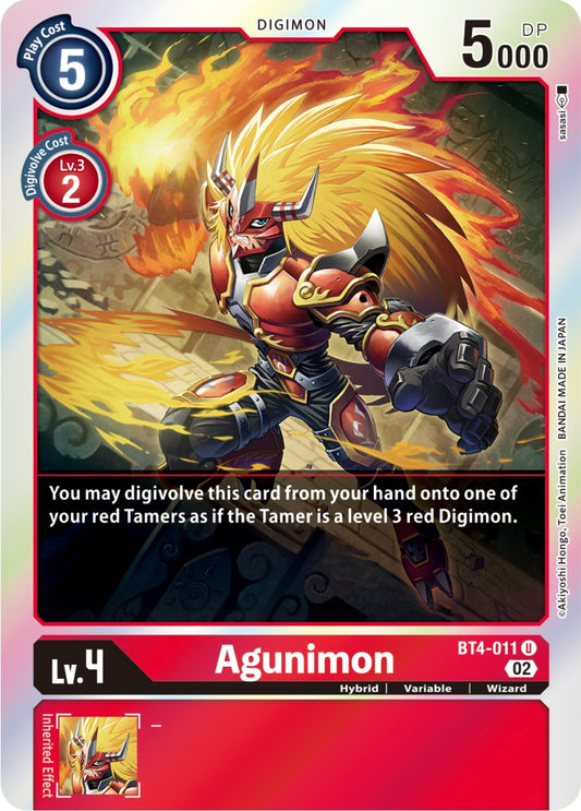 Image for Agunimon (Resurgence Booster Reprint) (BT4-011 U) (RB-01) - Digimon Card Game