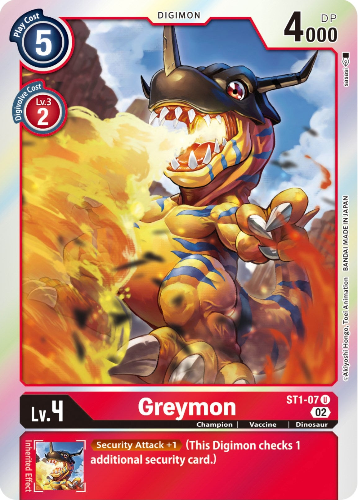 Image for Greymon - ST1-07 (Resurgence Booster Reprint) (ST1-07 U) (RB-01) - Digimon Card Game