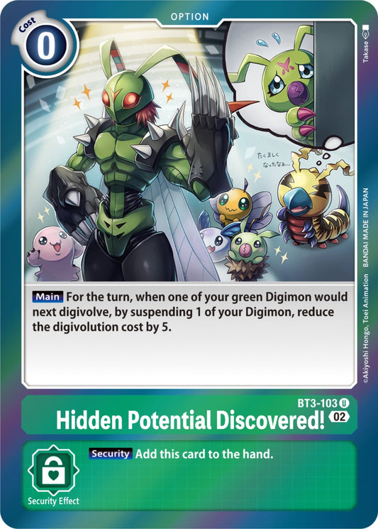 Image for Hidden Potential Discovered! (Resurgence Booster Reprint) (BT3-103 U) (RB-01) - Digimon Card Game