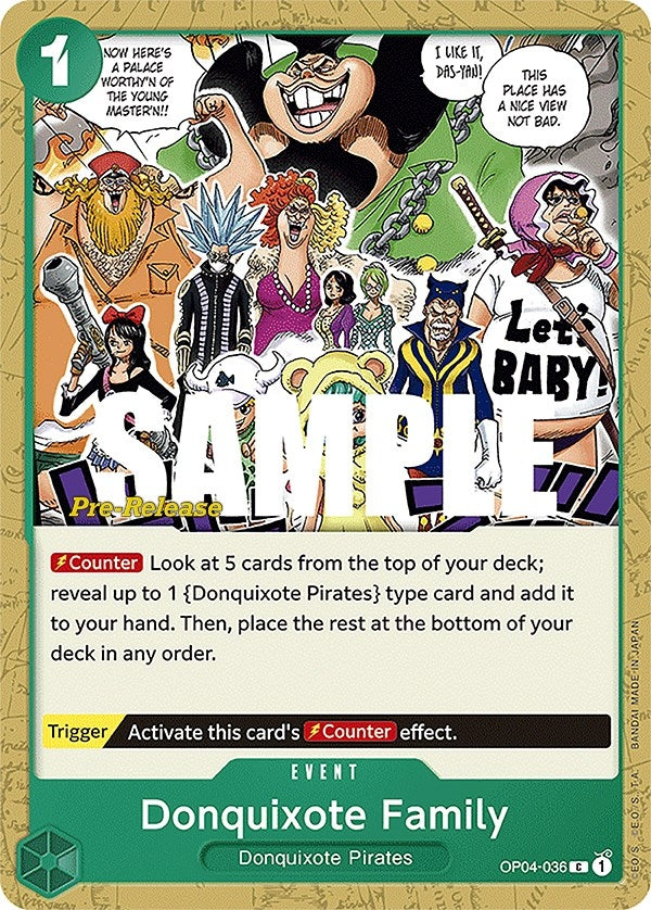 Image for Donquixote Family (OP04-036) (OP04 PRE) - One Piece Card Game