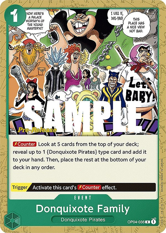 Image for Donquixote Family (OP04-036) (OP04 PRE) - One Piece Card Game