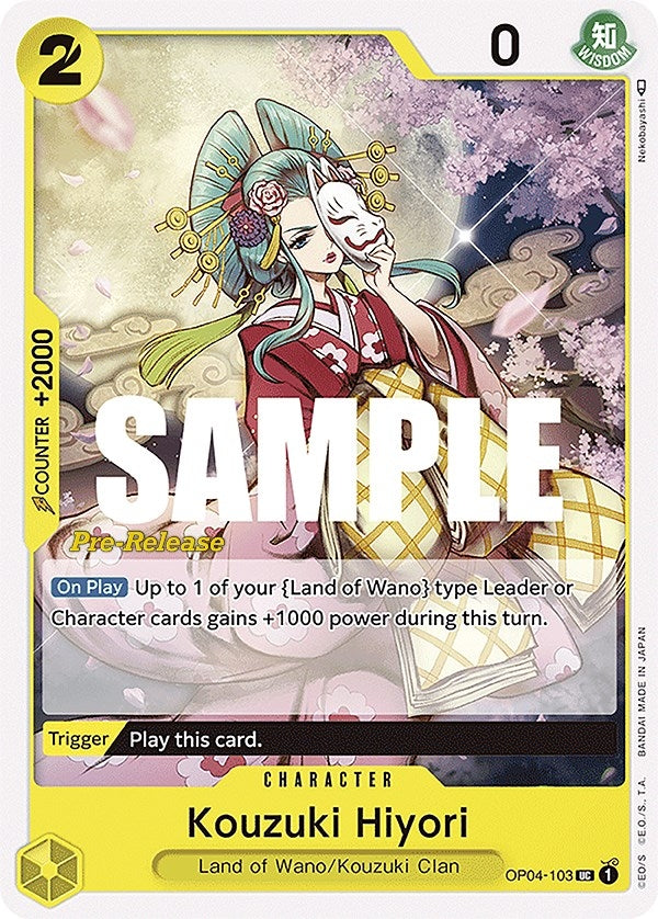 Image for Kouzuki Hiyori (OP04-103) (OP04 PRE) - One Piece Card Game