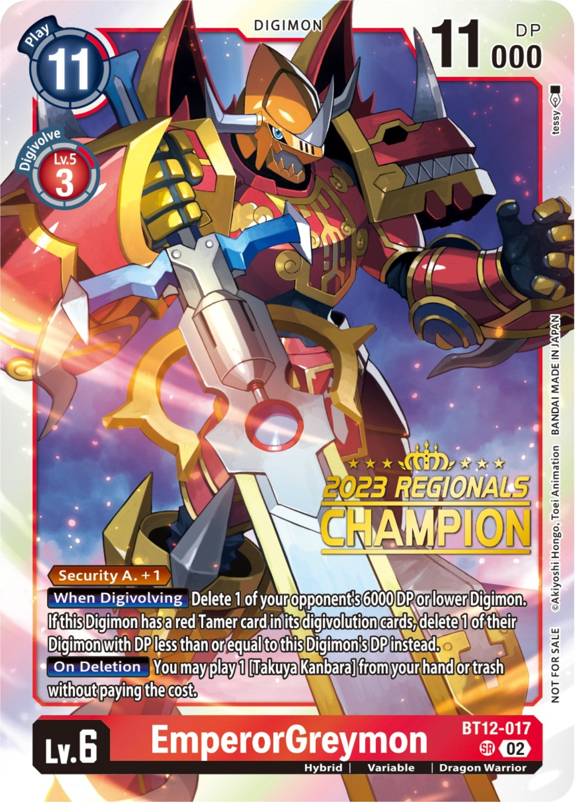 Image for EmperorGreymon (2023 Regionals Champion) (BT12-017 SR) (BT12) - Digimon Card Game