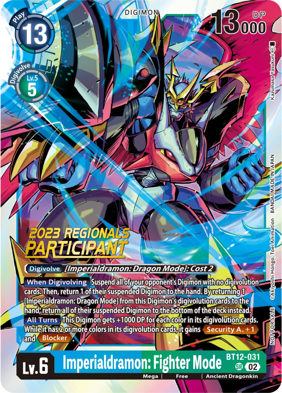 Image for Imperialdramon: Fighter Mode (2023 Regionals Participant) (BT12-031 SR) (BT12) - Digimon Card Game