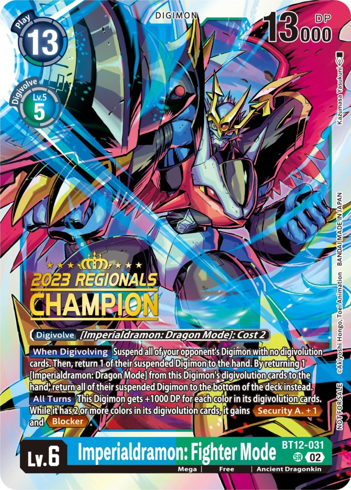 Image for Imperialdramon: Fighter Mode (2023 Regionals Champion) (BT12-031 SR) (BT12) - Digimon Card Game