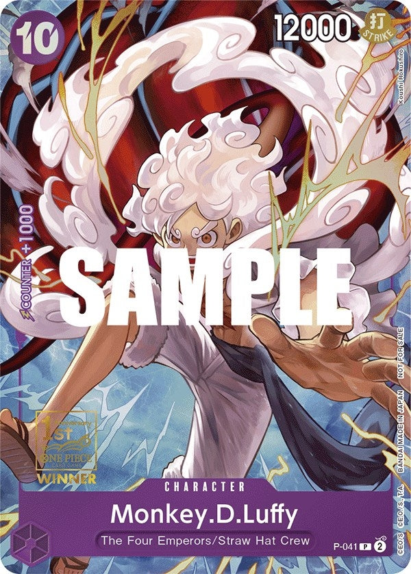 Image for Monkey.D.Luffy (041) (1st Anniversary Tournament) (P-041) (OP-PR) - One Piece Card Game